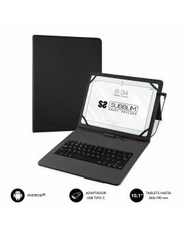 Capa para Tablet e Teclado Subblim SUBKT1USB001 Preto Qwerty espanhol