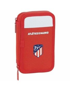 Estojo Duplo Atlético Madrid M854 Branco Vermelho 12.5 x 19.5 x 4 cm (28 Peças)