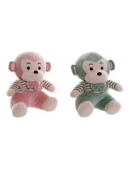Peluche DKD Home Decor Verde Cor de Rosa Plástico Infantil Macaco 23 x 20 x...