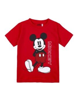 Camisola de Manga Curta Infantil Mickey Mouse Vermelho