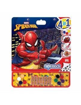 Bloco com Desenhos para Colorir Spider-Man Giga Block 4 em 1 35 x 41 cm