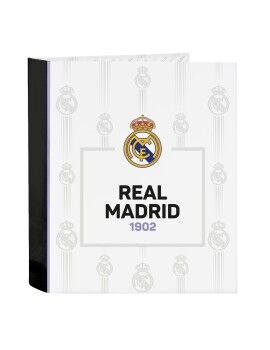 Pasta com argolas Real Madrid C.F. Preto Branco A4 (27 x 33 x 6 cm)
