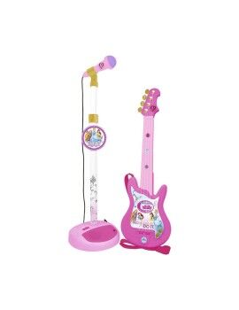 Guitarra Infantil Disney Princess Microfone Cor de Rosa Princesas Disney