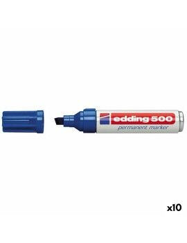Rotulador permanente Edding 500 Azul (10 Unidades)