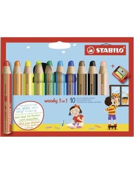 Lápis de cores Stabilo Woody 3 em 1 Multicolor