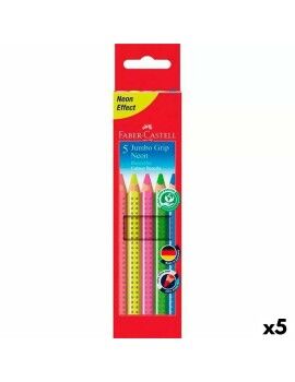 Lápis de cores Faber-Castell Neon Multicolor (5 Unidades)