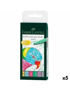 Conjunto de Canetas de Feltro Faber-Castell Pitt Artist Estojo Pastel (5...