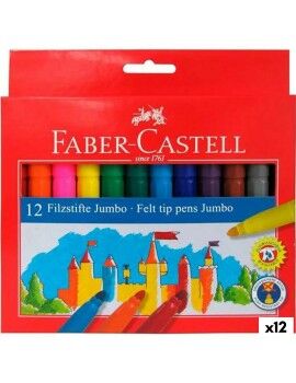 Conjunto de Canetas de Feltro Faber-Castell Jumbo Estojo Multicolor (12...