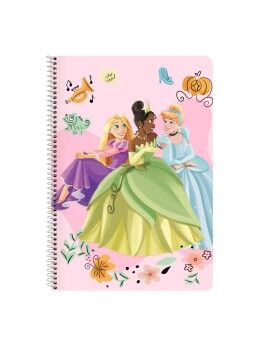 Caderno Disney Princess Magical Bege Cor de Rosa A4 80 Folhas
