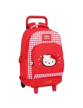 Mochila Escolar com Rodas Hello Kitty Spring Vermelho 33 X 45 X 22 cm