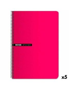 Caderno ENRI Quadriculado Vermelho Din A4 (5 Unidades)