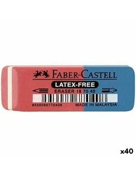 Borracha Faber-Castell Azul Vermelho (40 Unidades)