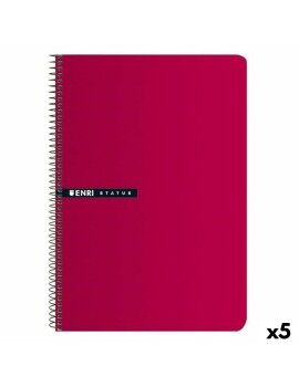 Caderno ENRI Vermelho 21,5 x 15,5 cm (5 Unidades)