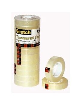 Fita Adesiva Scotch Transparente 12 Peças 12 x 33 mm