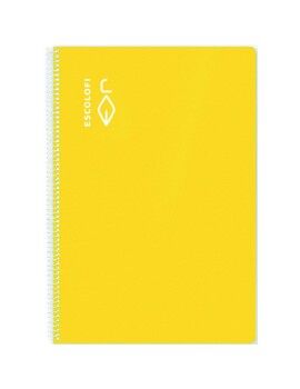 Caderno ESCOLOFI 5 Unidades Amarelo Quarto 50 Folhas