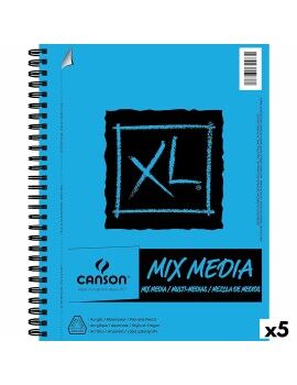 Bloco de desenho Canson XL Mix Media Branco A4 Papel 5 Unidades 30 Folhas 300...