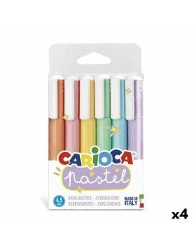 Conjunto de Marcadores Carioca 6 Peças Multicolor Pastel