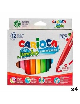 Conjunto de Canetas de Feltro Carioca Jumbo 12 Peças Multicolor (12 Peças) (4...