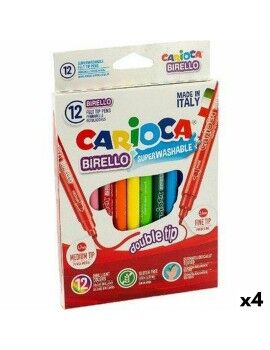 Conjunto de Canetas de Feltro Carioca Birello 12 Peças Multicolor Ponta dupla...