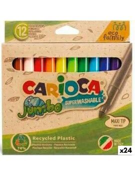 Conjunto de Canetas de Feltro Carioca Jumbo Eco Family 24 Peças Multicolor...