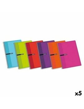 Caderno ENRI Multicolor Din A4 80 Folhas (5 Unidades)