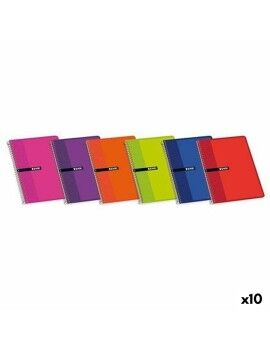Caderno ENRI Multicolor Tampa macia Din A4 80 Folhas (10 Unidades)