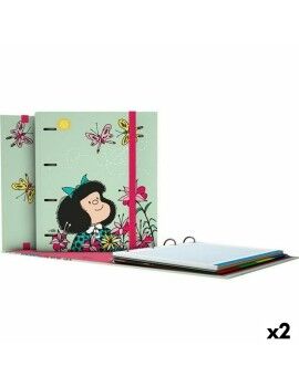 Pasta com argolas Grafoplas Carpebook Mafalda Verde A4 (2 Unidades)