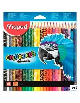 Lápis de cores Maped Animals Color' Peps Multicolor 24 Peças (12 Unidades)