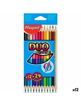 Lápis de cores Maped Duo Color' Peps	 Multicolor 12 Peças Ponta dupla (12...