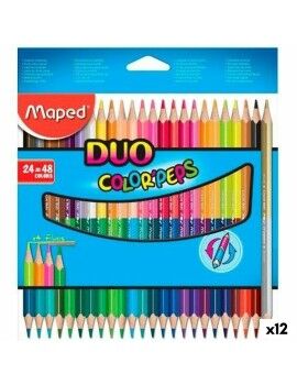 Lápis de cores Maped Duo Color' Peps	 Multicolor 24 Peças Ponta dupla (12...