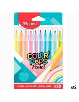 Conjunto de Canetas de Feltro Maped Color' Peps Multicolor 10 Peças (12...