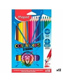 Lápis de cores Maped Color' Peps Strong Multicolor 18 Peças (12 Unidades)