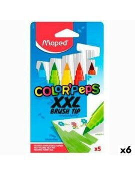 Rotuladores Maped Color' Peps Jumbo XXL Multicolor 5 Peças (6 Peças)