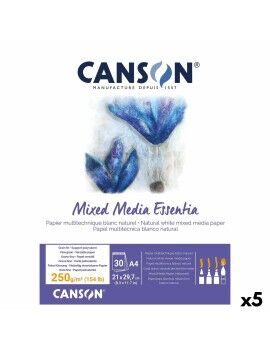 Bloco de desenho Canson Mixed Media Essentia Branco Branco Natural A4 30...