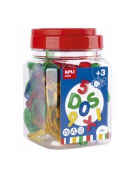 Jogo Educativo Apli Números e letras Multicolor Transparente Plástico (24 Peças)