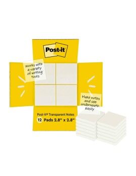 Notas Adesivas Post-it 600-TRSPT-SIOC Transparente 12 Peças 73 x 73 mm