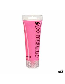 Tinta acrílica Neon Cor de Rosa 120 ml (12 Unidades)