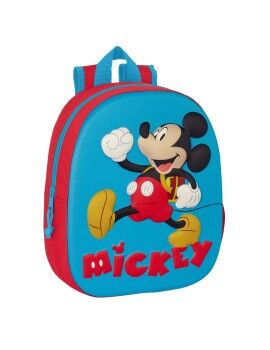 Mochila Escolar Mickey Mouse Clubhouse 3D 27 x 33 x 10 cm Vermelho Azul