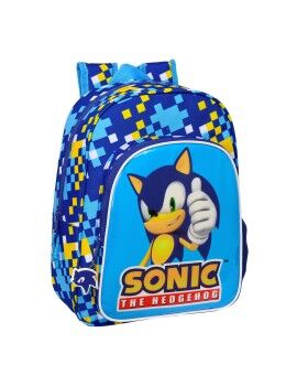 Mochila Escolar Sonic Speed 26 x 34 x 11 cm Azul