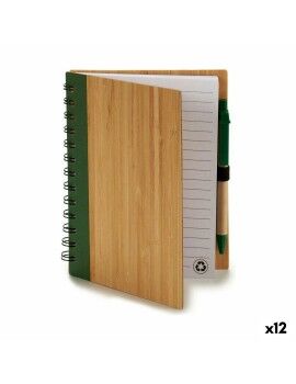 Caderno de Argolas com Caneta 14 x 18 cm Bambu (12 Unidades)