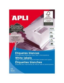 Etiquetas adesivas Apli   Branco Papel 500 Folhas 70 x 35 mm