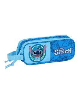 Bolsa Escolar Stitch Fecho de correr duplo Azul 21 x 8 x 6 cm
