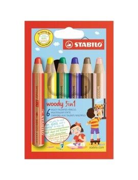 Lápis de cores Stabilo Woody 3 in 1 3 em 1 Multicolor