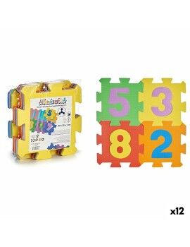 Tapete Puzzle Multicolor Números Borracha Eva (12 Unidades)