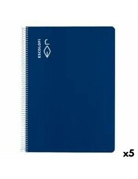 Caderno ESCOLOFI Azul A4 Din A4 40 Folhas (5 Unidades)