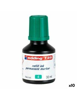 Tinta de recarga Edding T25 Rotulador permanente Verde 30 ml (10 Unidades)
