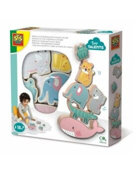 Playset SES Creative Wooden animals to balance and stack