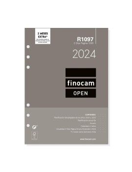 Recarga de páginas de agenda Finocam Open R1097 2024 Branco 15,5 x 21,5 cm