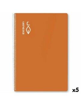 Caderno ESCOLOFI Laranja Din A4 50 Folhas (5 Unidades)